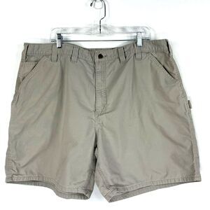 Carhartt Mens Shorts Size 44 Tan Cotton Rugged Cargo Work